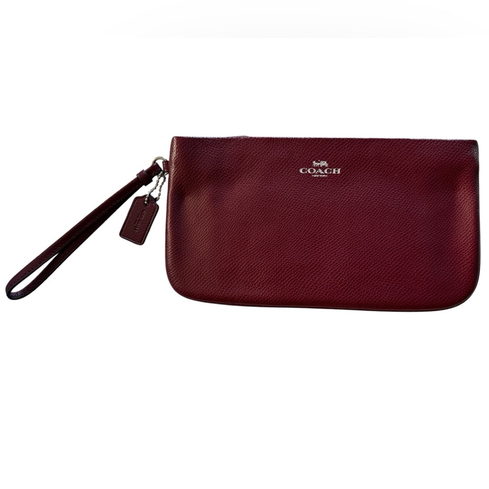 NWOT Coach Leather Burgundy Wristlet